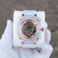 High Quality Full Sapphire Square Case Skeleton Automatic Watch For Men's - OBLVLO BRM Series Rose Gold Dial