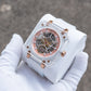High Quality Full Sapphire Square Case Skeleton Automatic Watch For Men's - OBLVLO BRM Series Rose Gold Dial