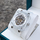 Affordable Luxury OBLVLO BRM Series Silver Dial & New Creative Full Sapphire Square Skeleton Automatic Watches