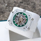 Affordable Luxury OBLVLO BRM Series Green Dial & Full Sapphire Square Case Skeleton Automatic Watch
