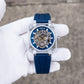 Affordable Luxury OBLVLO BRM Series - Men's Full Sapphire Blue Skeleton Automatic Mechanical Watch