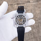 OBLVLO BRM Series - Black Dial & Full Sapphire Square Case Skeleton Mechanical Watch For Men's