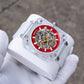 OBLVLO BRM Series - High Quality Red Dial & Full Sapphire Square Case Skeleton Automatic Watch