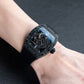 OBLVLO XM-RACING Mens Luxury Tonneau Watches - Unique Black Carbon Fiber Sports Automatic Japanese 82S7 Movement Watch