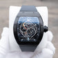 All Black OBLVLO XM-RACING Automatic Watch - 50M Waterproof Tonneau Luxury Skeleton Watches for Men