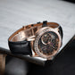 OBLVLO VMQ Series - Affordable Luxury Rose Gold / Zirconia Case Mens Automatic Tourbillon Style Dial Dress Watches