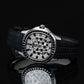OBLVLO FM-DSL - Men's 40mm Square Luxury Black Baguette Stone Zircon/Moissanite Automatic Mechanical Watch