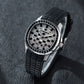 OBLVLO FM-DSL - Men's 40mm Square Luxury Black Baguette Stone Zircon/Moissanite Automatic Mechanical Watch