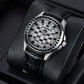 OBLVLO FM-DSL - Men's 40mm Square Luxury Black Baguette Stone Zircon/Moissanite Automatic Mechanical Watch