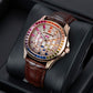 Affordable 40mm Square Rose Gold OBLVLO FM-DSL - Luxury Rainbow Baguette Stone Zircon/Moissanite Bezel Automatic Watch