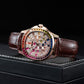 Affordable 40mm Square Rose Gold OBLVLO FM-DSL - Luxury Rainbow Baguette Stone Zircon/Moissanite Bezel Automatic Watch