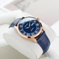 OBLVLO GC-SIM 41mm Rose Gold & Blue Dial Men's Fashion Roman Numeral Classic Automatic Mechanical Wristwatch with Day Date