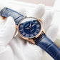 OBLVLO GC-SIM 41mm Rose Gold & Blue Dial Men's Fashion Roman Numeral Classic Automatic Mechanical Wristwatch with Day Date