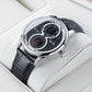 Best Affordable OBLVLO AM Series Black & Multifunction Two Eyes Mother of Pearl Subdial Dress Watch