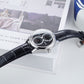 Best Affordable OBLVLO AM Series Black & Multifunction Two Eyes Mother of Pearl Subdial Dress Watch