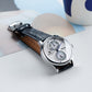 OBLVLO AM Vintage Dress Automatic Watches - White Dial & Multifunction Two Eyes Mother of Pearl Subdial Watch
