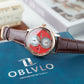 Affordable Rose Gold & Multifunction Two Eyes Mother of Pearl Subdial Automatic Mechanical Watch - OBLVLO AM Dress Watch