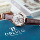 Affordable 42mm Rose Gold Two Eyes Mother of Pearl Subdial Automatic Watches - OBLVLO AM Vintage Dress Design Watch