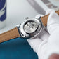 OBLVLO AM Vintage Dress Automatic Watches - White Dial & Multifunction Two Eyes Mother of Pearl Subdial Watch