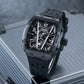 OBLVLO ZM-MA All Black Tonneau Mechanical Automatic Watch - Luxury Fashion Super Luminous Skeleton Dial Watch For Men's