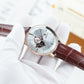 40mm Rose Gold Automatic Mens Watch With White Partial Skeleton Dial By OBLVLO NW Series