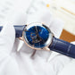 OBLVLO NW Series 40mm Rose Gold Case & Blue Partial Skeleton Dial Automatic Watch For Men's