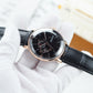 40mm Automatic Mens Watch With Black Partial Skeleton Dial & Black Band By OBLVLO NW Series