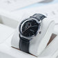 40mm Automatic Mens Watch With Black Partial Skeleton Dial & Black Band By OBLVLO NW Series