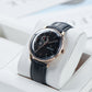 40mm Automatic Mens Watch With Black Partial Skeleton Dial & Black Band By OBLVLO NW Series