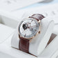40mm Rose Gold Automatic Mens Watch With White Partial Skeleton Dial By OBLVLO NW Series