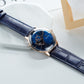OBLVLO NW Series 40mm Rose Gold Case & Blue Partial Skeleton Dial Automatic Watch For Men's