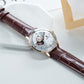 40mm Rose Gold Automatic Mens Watch With White Partial Skeleton Dial By OBLVLO NW Series