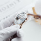 40mm Rose Gold Automatic Mens Watch With White Partial Skeleton Dial By OBLVLO NW Series