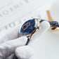 OBLVLO NW Series 40mm Rose Gold Case & Blue Partial Skeleton Dial Automatic Watch For Men's