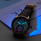 Luxury OBLVLO AM Series Mens Automatic Mechanical Blue Dial Dress Watch - Multifunction Two Eyes Mother of Pearl Subdial