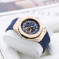Rose Gold OBLVLO HM-GT Analog Miyato Automatic Waterproof Watches for Mens with Rubber Strap Luminous Easy Reader Dial