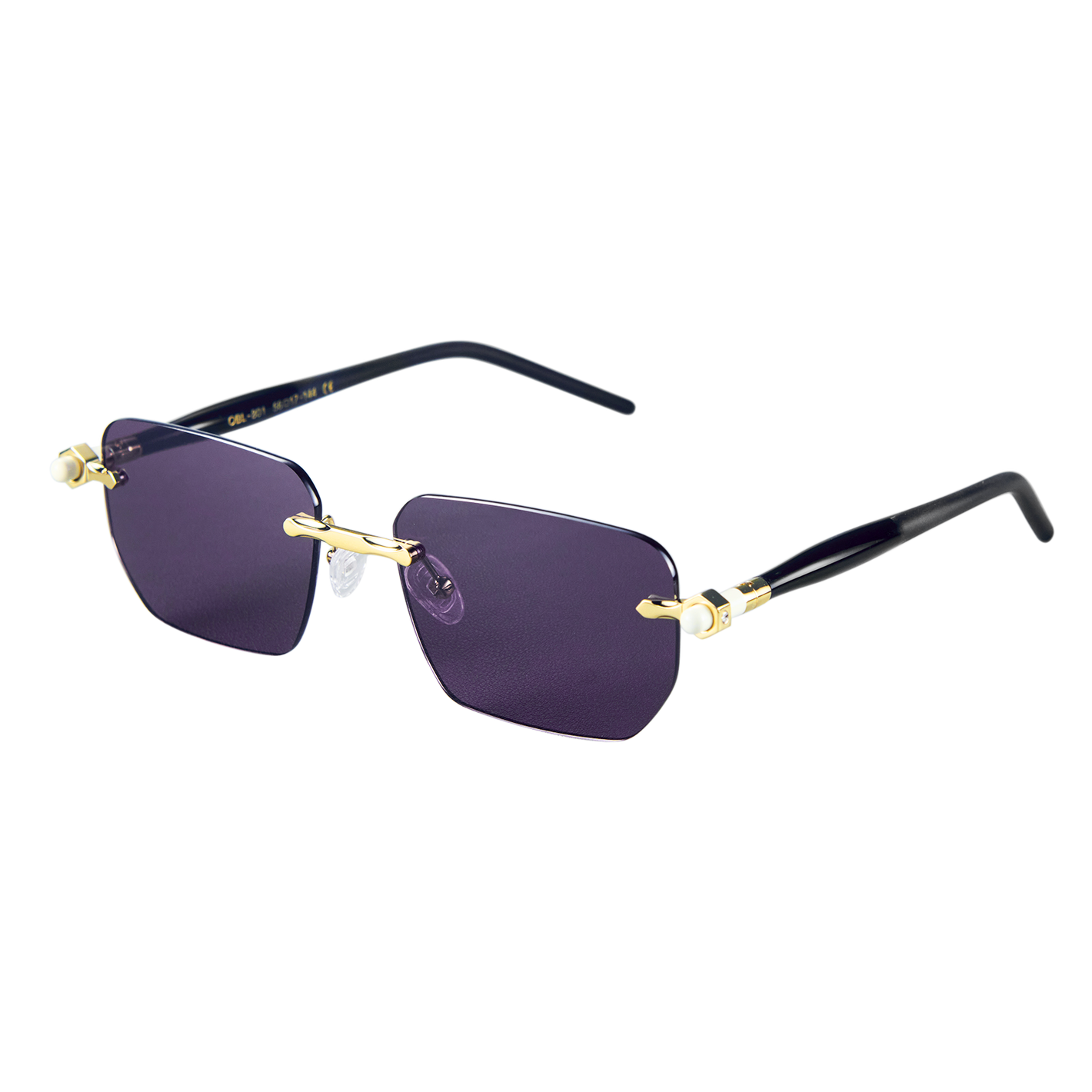 OBLVLO OBL-801-G: Unisex Luxus Retro Lila Spiegel 400 UV-Schutz Business Sonnenbrille für Herren & Damen