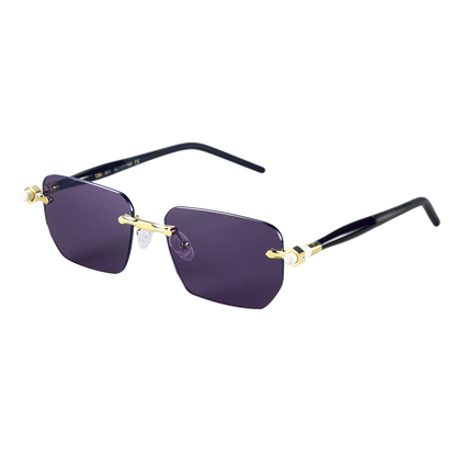OBLVLO OBL-801-G: Unisex Luxus Retro Lila Spiegel 400 UV-Schutz Business Sonnenbrille für Herren & Damen