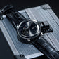40mm Automatic Mens Watch With Black Partial Skeleton Dial & Black Band By OBLVLO NW Series