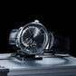 40mm Automatic Mens Watch With Black Partial Skeleton Dial & Black Band By OBLVLO NW Series