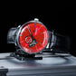 Classic Meets Modern OBLVLO NW Series 40mm Automatic Victory Red Color Partial Skeleton Dial Dress Watch