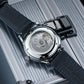 40mm Automatic Mens Watch With Black Partial Skeleton Dial & Black Band By OBLVLO NW Series