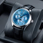 OBLVLO WM 41mm Ice Blue Multi-function Automatic Watch - Luxury Day Date/Moonphase Watch For Mens
