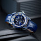 Best Affordable Luxury Blue Zirconia Bezel & Dial Men Moon Phase Style Dress Watch - OBLVLO GCM-MUT