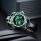 Luxury Green Zirconia Automatic Multifunctional Mechanical Moon Phase Style Watch - OBLVLO GCM-MUT