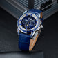Best Affordable Luxury Blue Zirconia Bezel & Dial Men Moon Phase Style Dress Watch - OBLVLO GCM-MUT