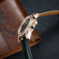 OBLVLO GCM-MUT - Affordable Black Dial & White Zirconia Bezel Rose Gold Multifunction Moon Phase Style Automatic Watch