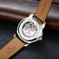 OBLVLO GCM-MUT: Burgundy Red Dial Moonphase of Men 41mm Automatic Mechanical Rose Gold Watch - Rainbow Zirconia Bezel