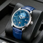 OBLVLO AM-FG Men's 41mm Automatic Watch - Luxury Blue Dial Moon Phase/Week/Date Dress Watch