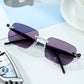 OBLVLO OBL-801-S: Luxury Retro Rectangle Purple Lenses Sunglasses For Mens & Womens, 400 UV Protection